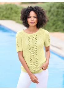 Heine Damen Rundhalspullover "Pullover", grün, Gr. 40, unifarben, 70% Baumwolle, 30% Polyester, Pullover