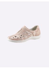 Waldläufer WALDLÄUFER Damen Schnürschuh, Gr. 7, beige, Veloursleder, sportlich, Schuhe