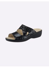 Belvida Damen Pantolette, Gr. 38, schwarz, Lackleder, Rindsleder, Schuhe