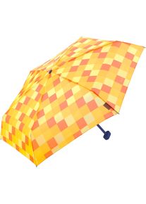 Euroschirm Taschenregenschirm "Dainty, Karo gelb orange", gelb, Bezug: 100% Polyester, kariert, Regenschirme, kariert, besonders leicht, super flach