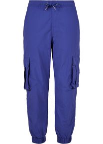 Urban Classics Damen Cargohose "Urban Classics Damen Ladies High Waist Crinkle Nylon Cargo Pants", lila, Gr. S, unifarben, 100% Polyamid, Hosen