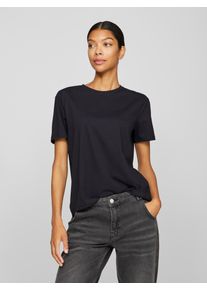 Vila Damen Kurzarmshirt "VINORA S/S T-SHIRT - NOOS", schwarz, modisch, Gr. XS, unifarben, Jersey, Obermaterial: 96% Baumwolle, 4% Elasthan, Shirts