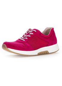 Damen Keilsneaker, Gabor Rollingsoft, Gr. 35, pink, Textil, Ziegenveloursleder, sportlich, Schuhe, Freizeitschuh, Halbschuh, Schnürschuh mit