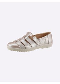 Heine Damen Slipper, Gr. 40, rosa, Leder, Rindsleder, Glattleder, modisch, Schuhe