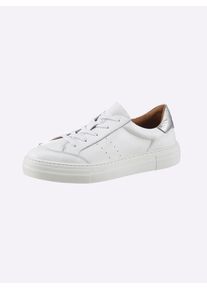 Heine Damen Sneaker, Gr. 36, weiß, Leder, Glattleder, Glattleder, modisch, Schuhe