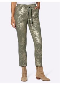 Inspirationen Damen Schlupfhose, grün, Gr. 36, unifarben, 72% Viskose, 25% Polyamid, 3% Elasthan, Hosen