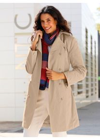 Inspirationen Damen Trenchcoat, beige, Gr. 40, unifarben, unifarben mit Farbeinsatz, unifarben mit Farbeinsätzen, 64% Baumwolle, 36% Polyamid, Mäntel