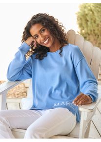 Heine Damen Strickpullover "Pullover", blau, Gr. 50, gemustert, mehrfarbig, unifarben, 100% Baumwolle, Pullover