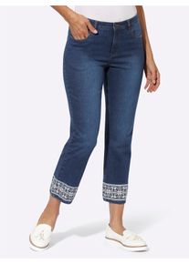 Inspirationen Damen 7/8-Jeans, blau, Gr. 36, unifarben, gemustert, 98% Baumwolle, 2% Elasthan, Jeans