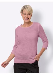 Classic Basics Damen 3/4 Arm-Pullover "Rundhals-Pullover", rosa, Gr. 54, unifarben, 100% Polyacryl, Pullover