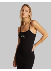 Damen Spaghettikleid "MONOLOGO STRAPPY DRESS", schwarz, feminin, Gr. XXL, Calvin Klein Jeans, unifarben, Jersey, Obermaterial: 94% Baumwolle, 6%