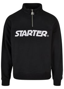 Herren Sweatjacke "Starter Black Label Herren Starter Heavy Color Block Troyer", schwarz, Gr. L, STARTER Black Label, unifarben, 65% Baumwolle, 35%