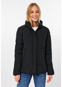 Cecil Damen Steppjacke, schwarz, casual, Gr. XS, unifarben, Stoff, Obermaterial: 100% Polyester, Futter: 100% Polyester, Füllung: 100% Polyester,