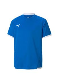 Puma Kinder Trainingstop "TEAMLIGA JERSEY JR", blau, sportlich, Gr. 164, unifarben, Interlock, Obermaterial: 100% Polyester, Tops