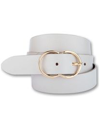 Bernd Götz BERND GÖTZ Damen Ledergürtel, beige, casual, Gr. 100, unifarben, Rindsleder, Gürtel, mit goldener geschwungener Dornschließe