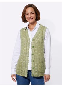 Classic Basics Damen Strickweste, grün, Gr. 40, meliert, 100% Polyacryl, Westen