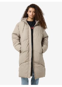 Noisy may Damen Steppjacke "NMTENNA L/S LONG JACKET NOOS", grau, casual, Gr. XL, unifarben, Web, Steppware, Obermaterial: 100% Polyester, Jacken