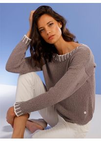 Damen Strickpullover "Leinen-Baumwoll-Pullover", grau, Gr. 36, CREATION L PREMIUM, unifarben, 70% Baumwolle, 30% Leinen, Pullover