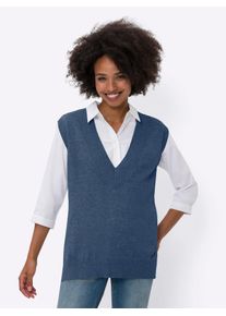 Heine Damen Pullunder "Pullunder", blau, Gr. 40, unifarben, 100% Baumwolle, Pullover