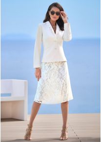 Heine Damen Jackenblazer "Blazer", beige, Gr. 38, 94% Polyester, 6% Elasthan, Blazer
