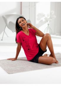 wäschepur WÄSCHEPUR Damen Shorty, Gr. 36, rot, 50% Baumwolle, 50% Viskose, Homewear-Sets