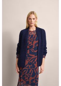 Bugatti Damen Strickjacke, blau, casual, Gr. M, unifarben, Strick, 75% Polyacryl, 15% Wolle, 10% Alpaka, Strickjacken, aus einer Alpaka-Wollmischung