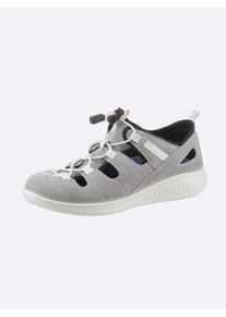 Jomos Damen Slipper, Gr. 37, grau, Veloursleder, Mesh, sportlich, Schuhe