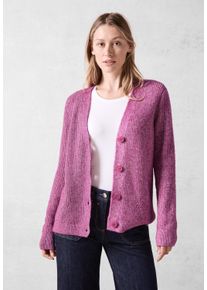 Cecil Damen Cardigan, pink, casual, Gr. XL, unifarben, Web, 68% Baumwolle, 32% Polyacryl, Strickjacken, im soften Baumwoll-Mix