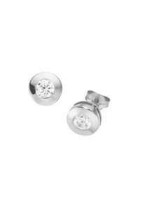 Luigi Merano Damen Paar Ohrstecker "runde Form mit Zirkonia, Gold 375", Weißgold 375, weiß, Weißgold 375, Ohrringe