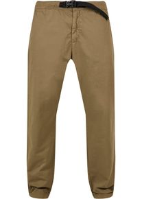 Urban Classics Herren Stoffhose "Urban Classics Herren Straight Leg Chino with Belt", grün, Gr. 30, unifarben, 100% Baumwolle, Hosen