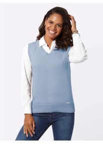 Casual Looks Damen Pullunder "Pullunder", blau, Gr. 36, unifarben, 50% Baumwolle, 50% Polyacryl, Pullover