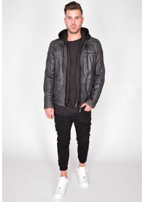 Mustang Herren Lederjacke "31020245", grau, Gr. XL, Obermaterial: 100% Leder, Lamm / Innenfutter oben: 60% Baumwolle, 40% Polyester / Innenfutter