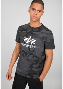 Herren T-Shirt "Basic T-Shirt", schwarz, modisch, Gr. S, Alpha Industries, bedruckt, Single Jersey, Obermaterial: 100% Baumwolle, Shirts