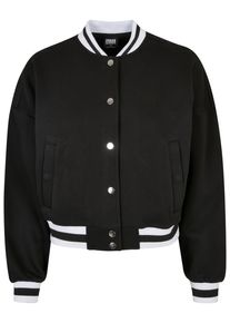 Urban Classics Damen Collegejacke "Urban Classics Damen Ladies Oversized College Sweat Jacket", schwarz, casual, Gr. XL, gestreift, 65% Baumwolle,