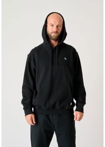 Cleptomanicx Herren Kapuzensweatshirt "Embro Gull Mono", schwarz, casual, Gr. XL, bestickt, 100% Baumwolle, Sweatshirts, mit kleiner Logostickerei