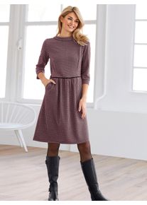 Heine Damen Jerseykleid "Jersey-Kleid", rosa, Gr. 40, gemustert, mehrfarbig, bedruckt, Jersey, Single Jersey, 65% Baumwolle, 30% Polyester, 5%