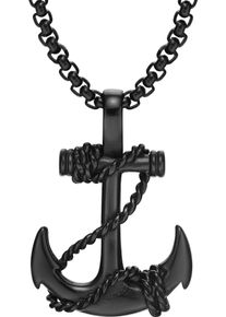 Firetti Damen Kette mit Anhänger "Schmuck Geschenk Edelstahl Halsschmuck Halskette Venezianerkette Anker", Edelstahl, L: 55cm, schwarz, Edelstahl,