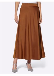 Heine Damen Satinrock, braun, Gr. 38, unifarben, 56% Polyester, 41% Viskose, 3% Elasthan, Röcke