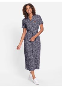 Casual Looks Damen Jerseykleid "Jersey-Kleid", blau, Gr. 36, gemustert, mehrfarbig, Jersey, Single Jersey, 95% Viskose, 5% Elasthan, Kleider