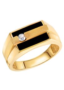 Firetti Herren Fingerring "Schmuck Geschenk Silber 925 Silberring Ringkopf eckig", 19, Silber 925 (Sterlingsilber), 4mm, schwarz, Silber 925