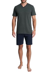 Tom Tailor Herren Shorty "Nevada", Gr. 54, grün, Single Jersey, Obermaterial: 100% Baumwolle, gestreift, casual, Homewear-Sets, mit coolem