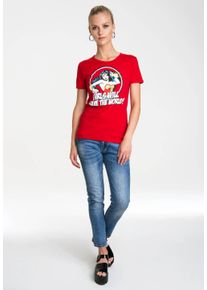 logoshirt Damen T-Shirt "Wonder Woman - DC Comics", rot, casual, Gr. XL, bedruckt, 100% Baumwolle, Shirts, mit lizenziertem Originaldesign