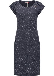 Ragwear Damen Shirtkleid "Rivan Print", blau, Gr. S, 48% Viskose, 47% Polyester, 5% Elasthan, Kleider, stylisches Sommerkleid mit Alloverprint