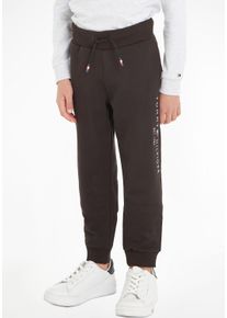 Tommy Hilfiger Jungen Sweathose "ESSENTIAL SWEATPANTS", schwarz, Gr. 7, Obermaterial: 100% Baumwolle, Hosen, Kinder Kids Junior MiniMe,für Jungen