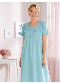 wäschepur WÄSCHEPUR Damen Nachthemd "Nachthemd", Gr. 36, blau, 100% Baumwolle, unifarben, Kleider