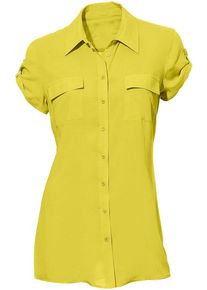Heine Damen Hemdbluse, grün, Gr. 50, unifarben, 80% Viskose, 20% Baumwolle, Blusen