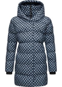 Ragwear Damen Steppmantel "Niara Print", blau, modisch, Gr. L, Obermaterial: 100% Polyester, Innenfutter: 100% Polyester, Wattierung: 100% Polyester,