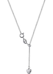 Firetti Damen Y-Kette "Schmuck Geschenk Edelstahl Halsschmuck Halskette Ankerkette Herz", Edelstahl, L: 56cm, silber, Edelstahl, Halsketten
