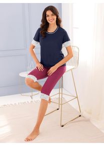 wäschepur WÄSCHEPUR Damen Capri-Pyjama, Gr. 36, lila, 50% Baumwolle, 50% Modal, Homewear-Sets