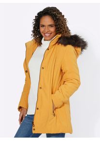 Casual Looks Damen Langjacke, gelb, Gr. 38, 85% Polyester, 15% Polyamid, Jacken